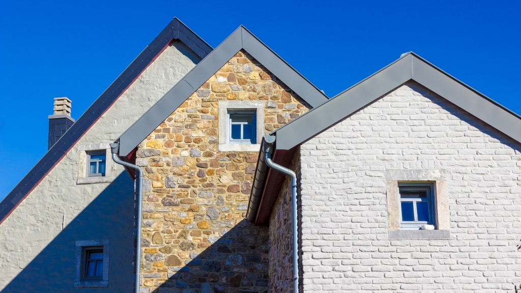 a picture of new gutters on a roof