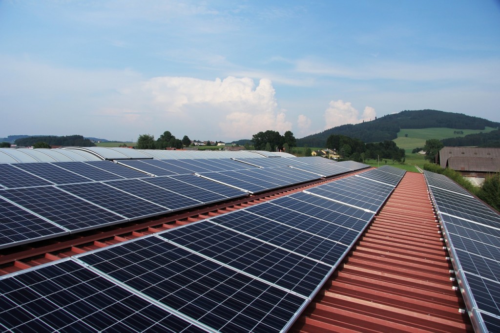 a picture of solar panels on the roof