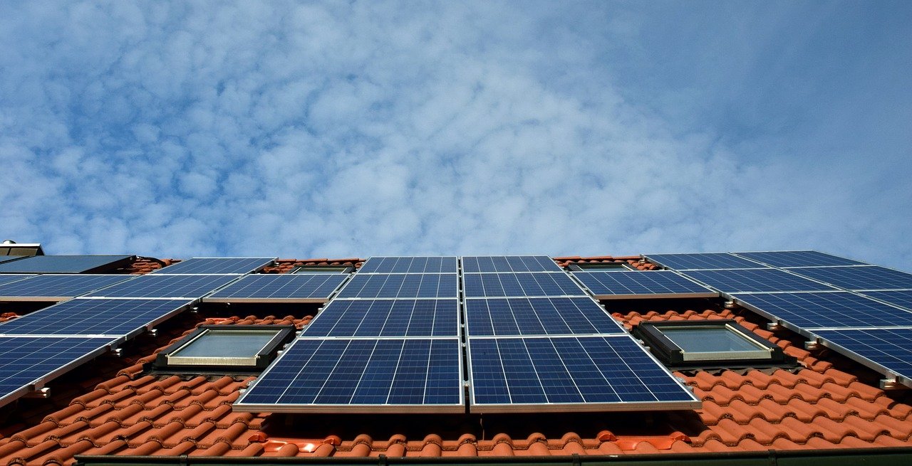 Image of a roof with solar panels attached