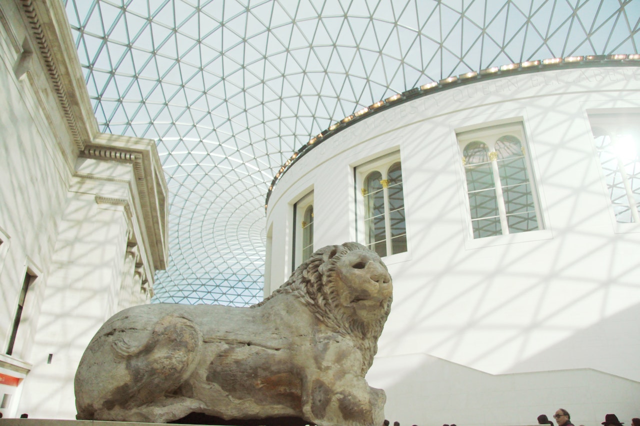 a geometric glass roof